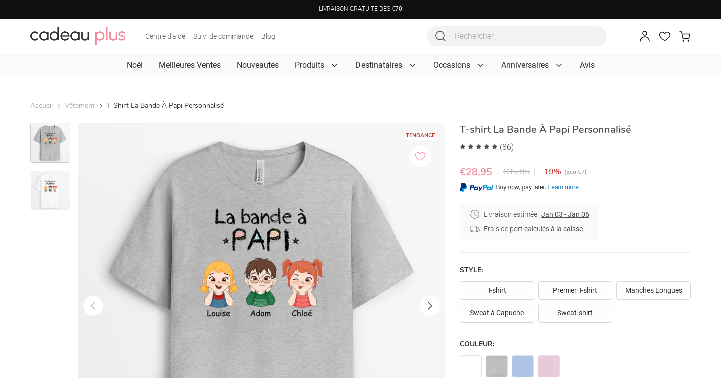 T-shirt La Bande À Papi Personnalisé - Cadeau Plus