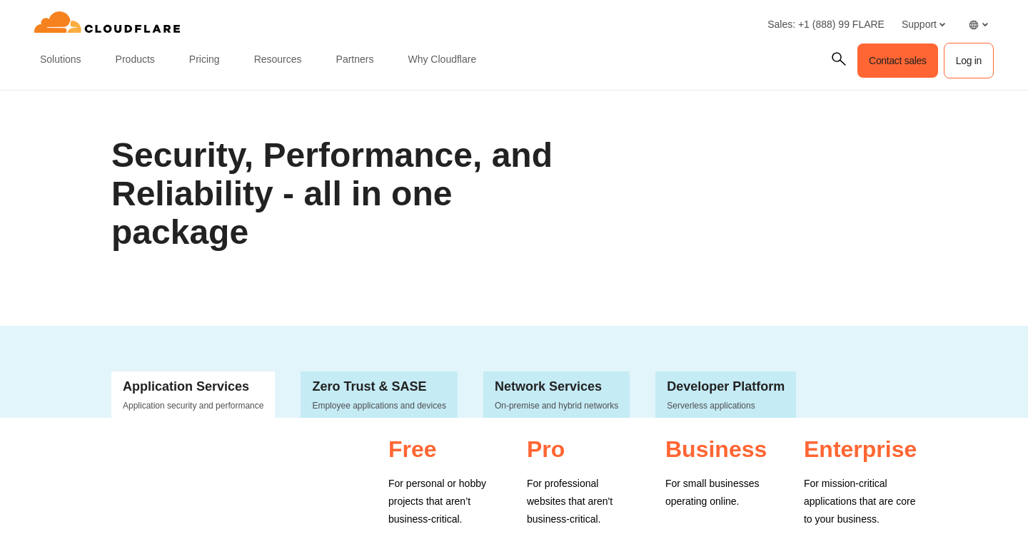 Our Plans | Pricing | Cloudflare
