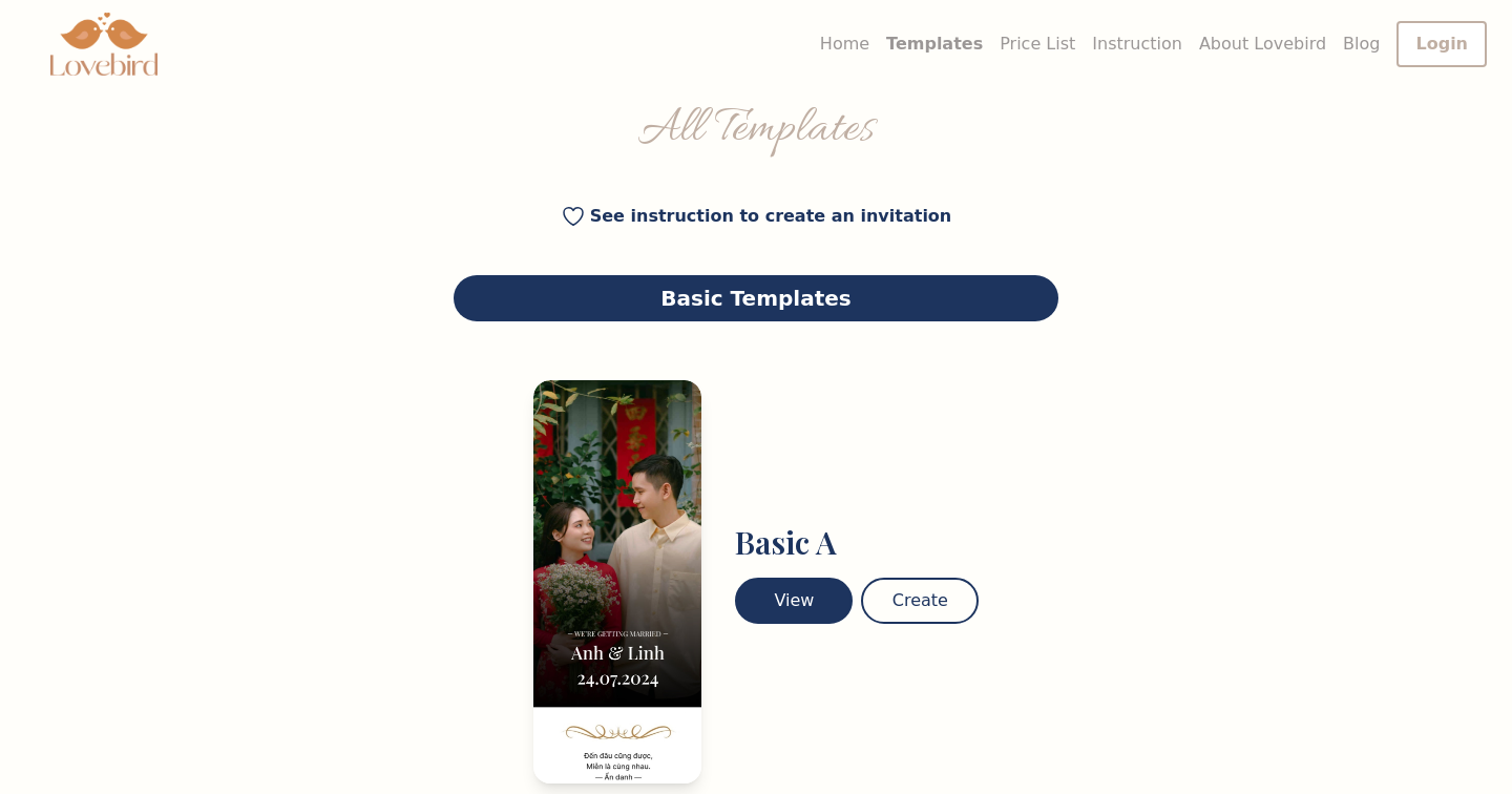 Lovebird - Thiệp Cưới Online