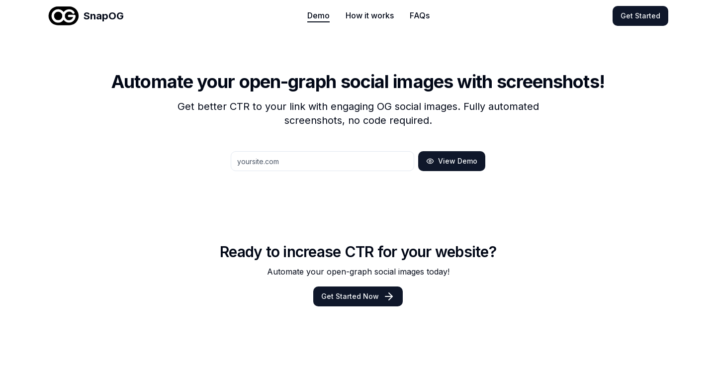 Try SnapOG Demo - See Your Website's Social Preview | SnapOG