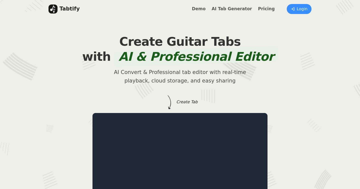 Guitar Tab Editor with AI Conversion | Tabtify