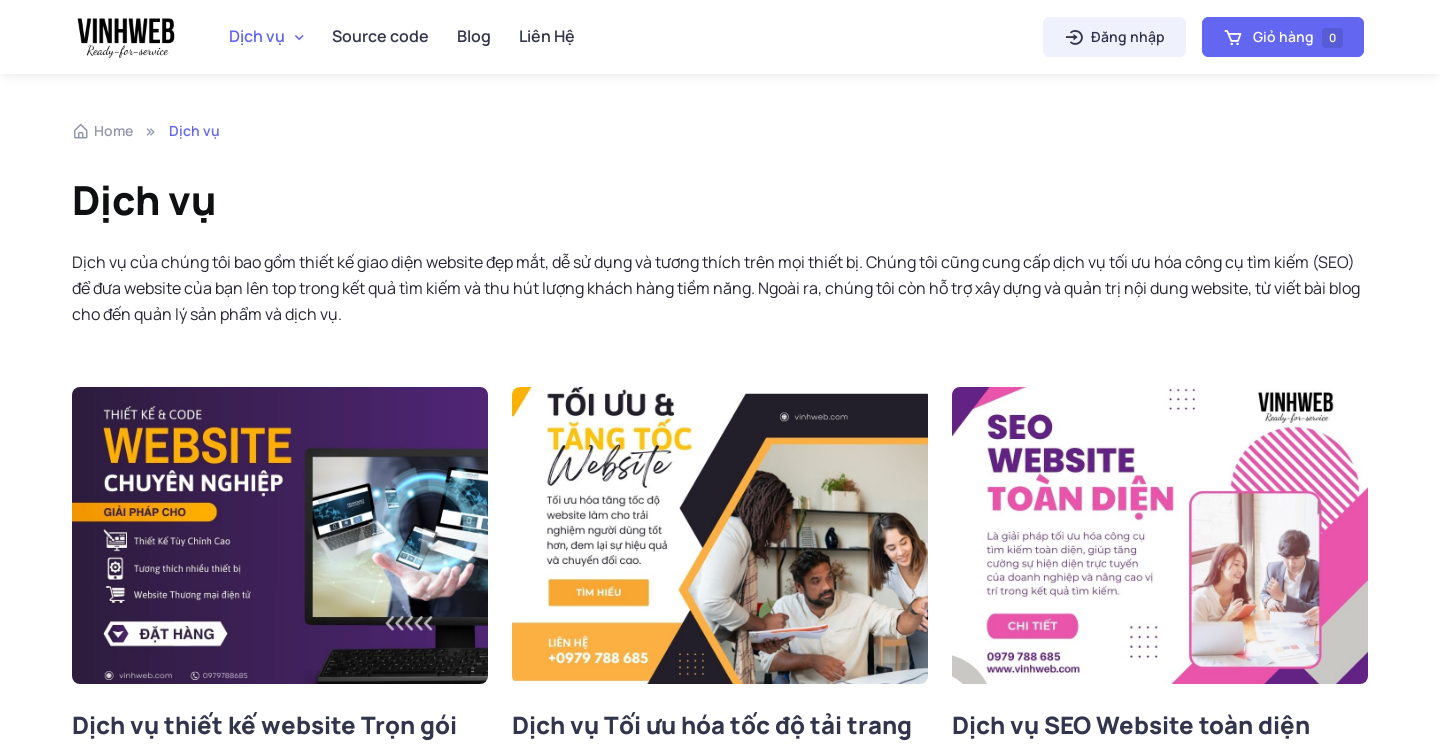 Dịch Vụ - Vinh Web - Giải pháp IT cho bạn!