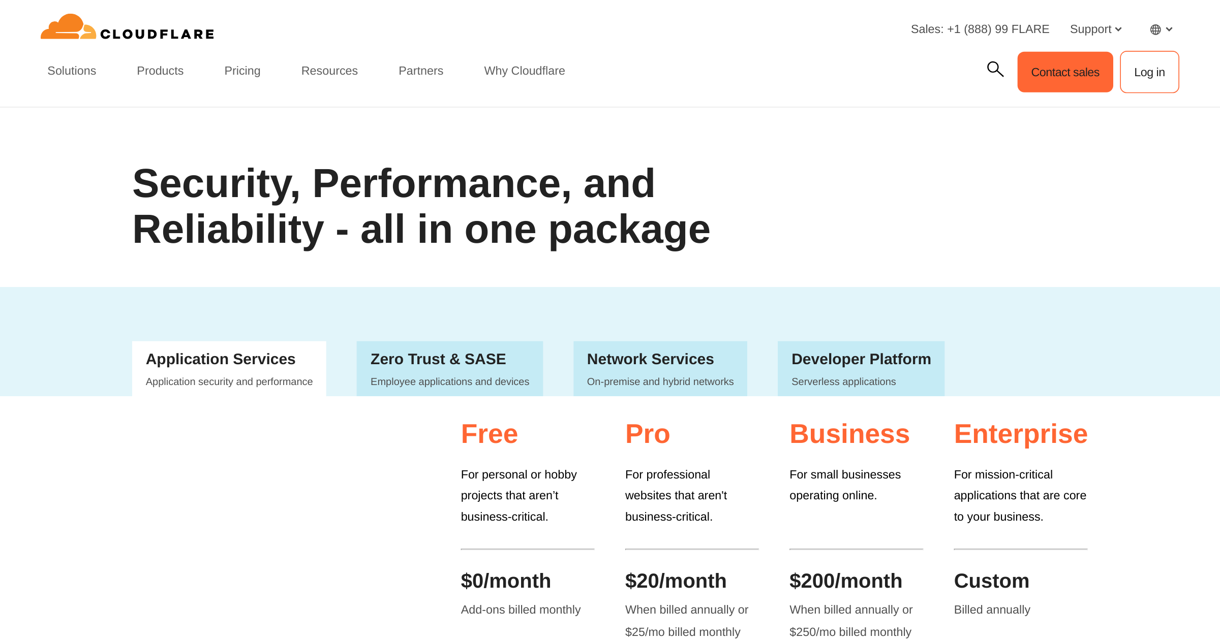 Our Plans | Pricing | Cloudflare