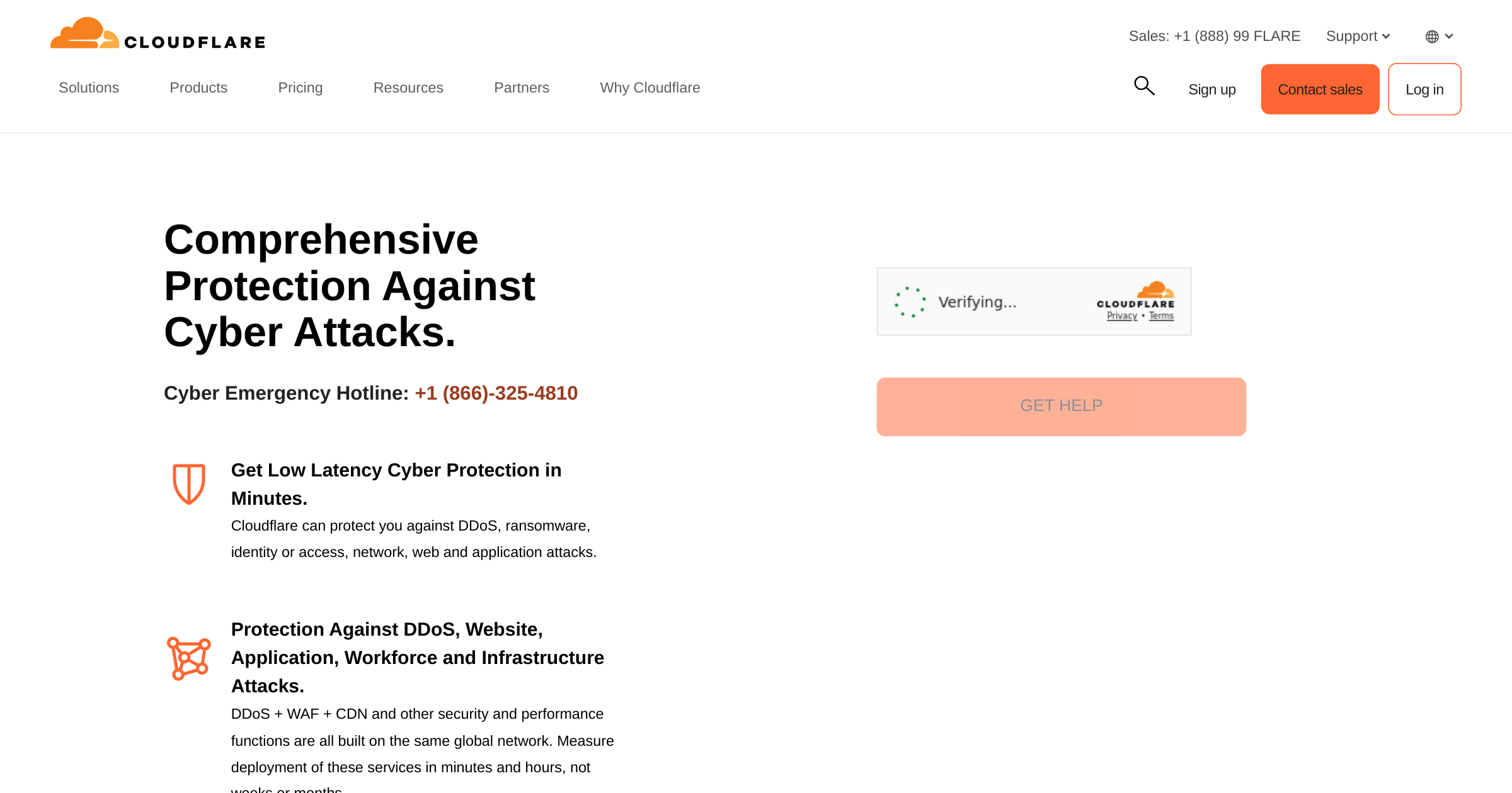 Website Under Attack? | Get 24/7 Emergency Support | Cloudflare