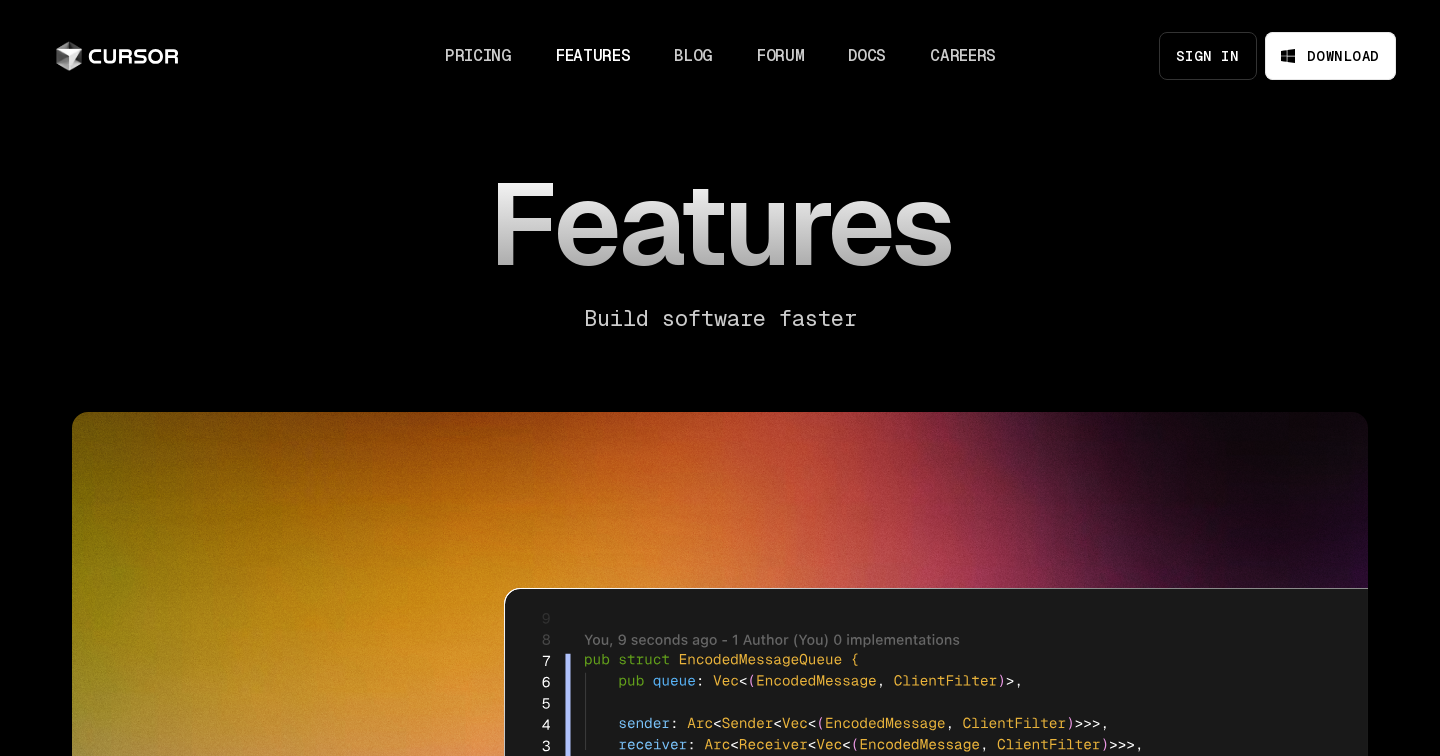 Features | Cursor - The AI Code Editor