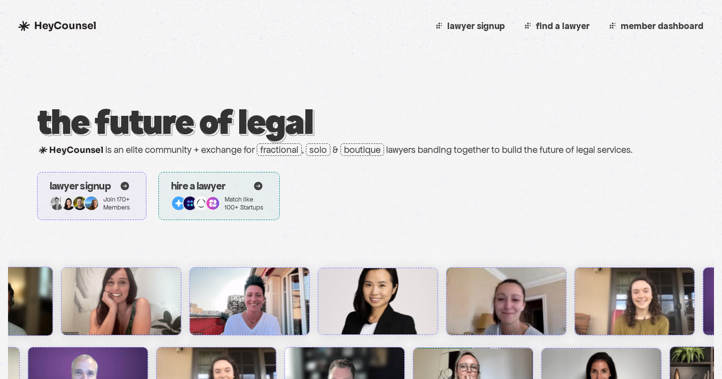 HeyCounsel - Where fractional, solo & boutique lawyers gather