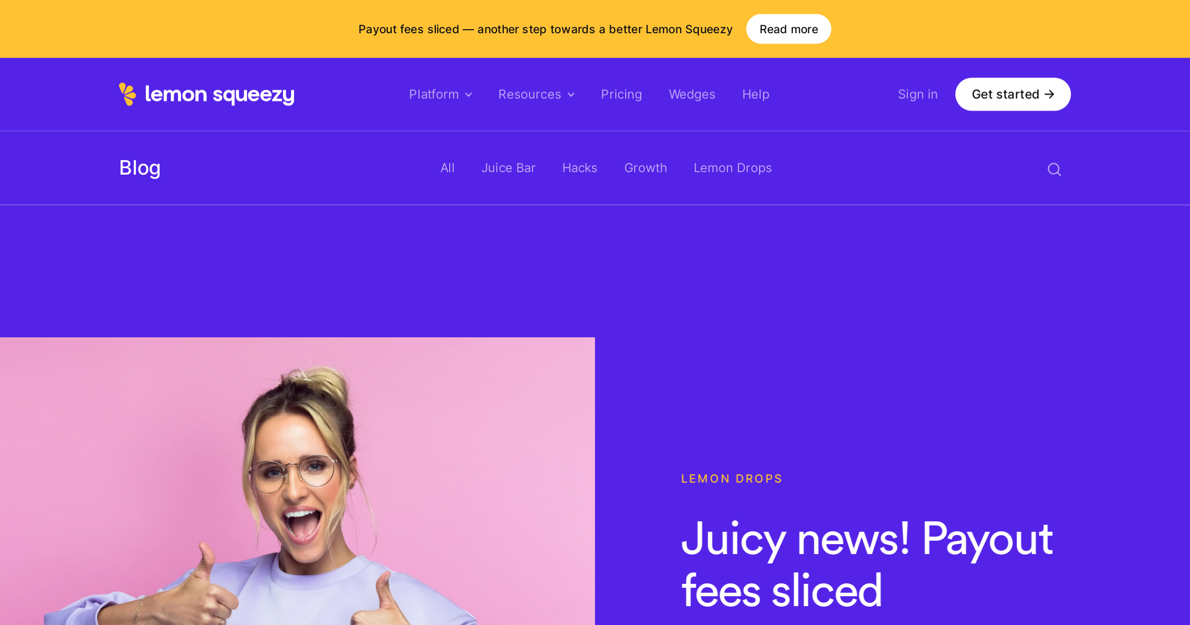 Juicy news! Lemon Squeezy payout fees sliced • Lemon Squeezy