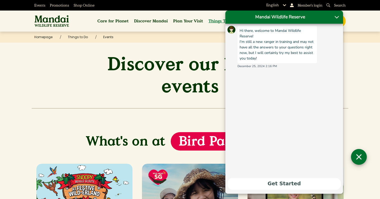 Events: What's On at Our Parks | Mandai Wildlife Reserve