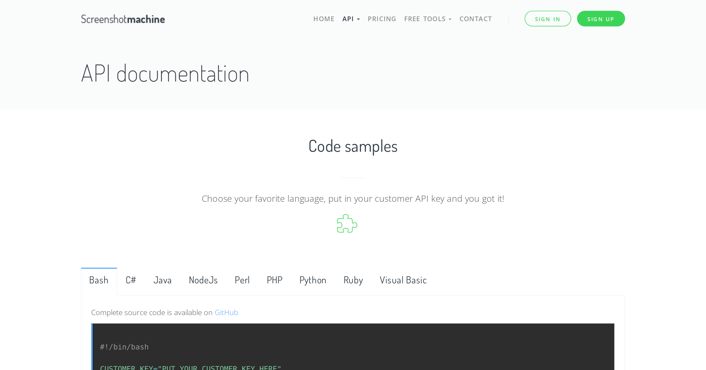 Website screenshot API | Screenshot Machine