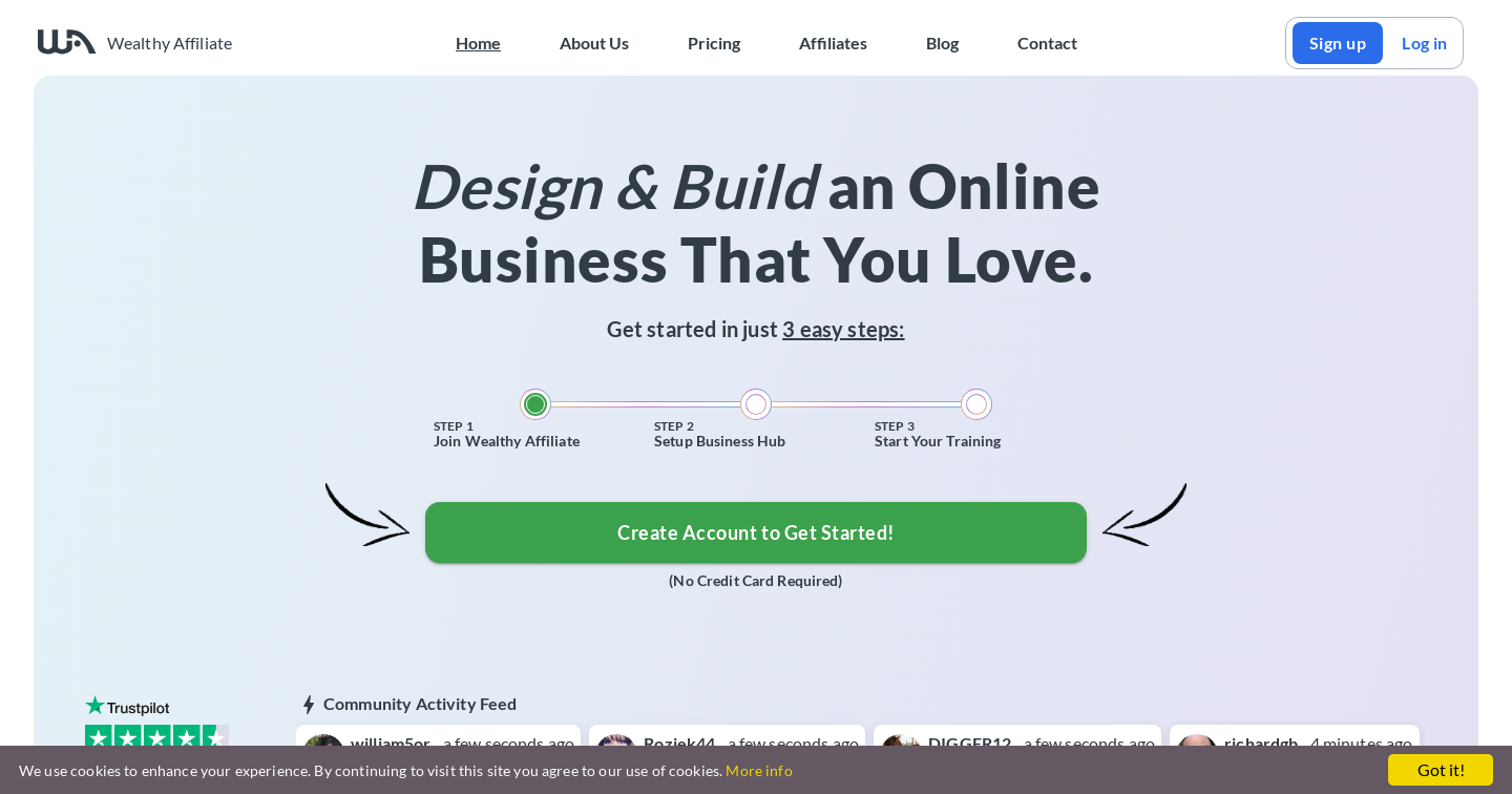 Wealthy Affiliate - Design & Build an Online Business That You Love