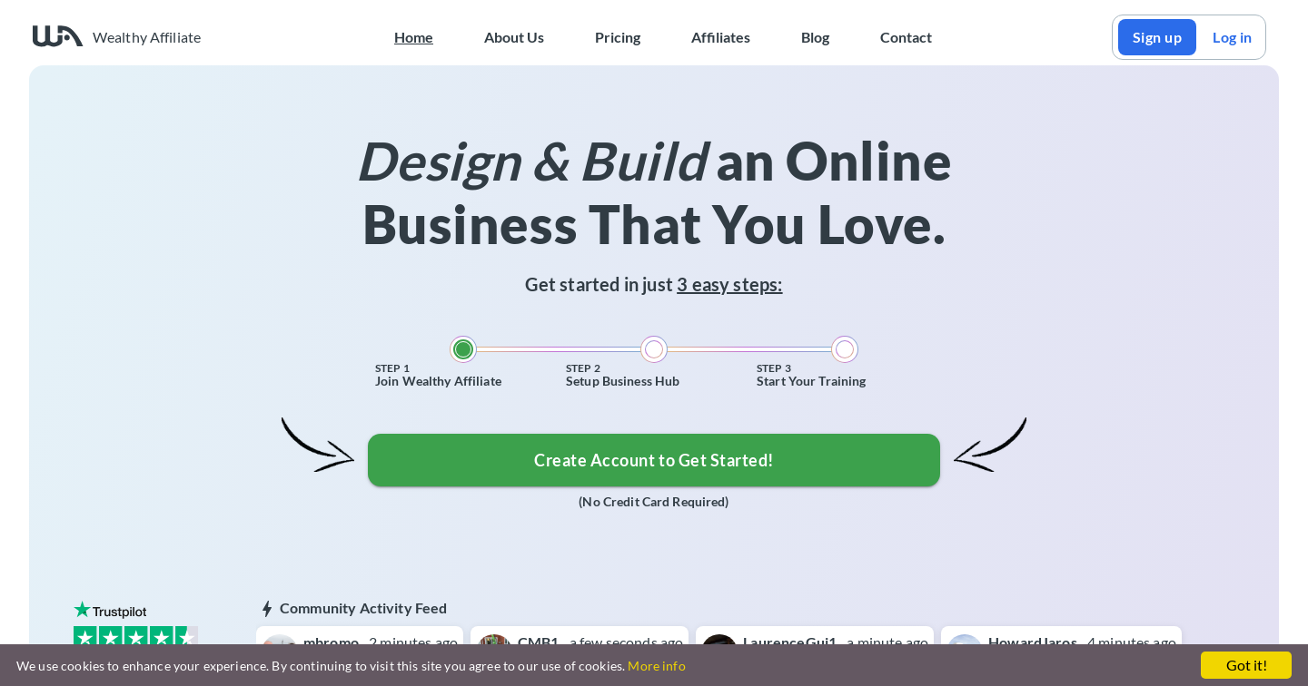 Wealthy Affiliate - Design & Build an Online Business That You Love