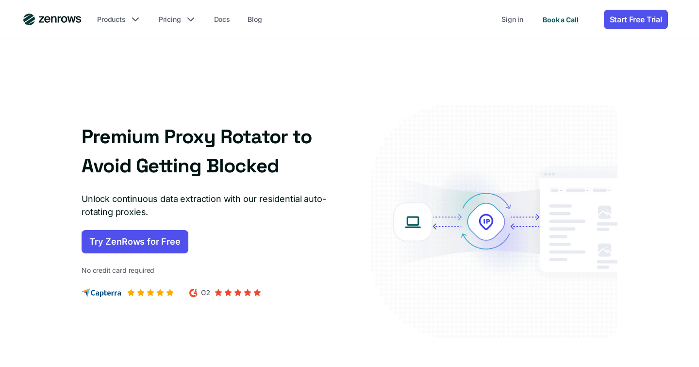 Premium Proxy Rotator to Avoid Getting Blocked - ZenRows