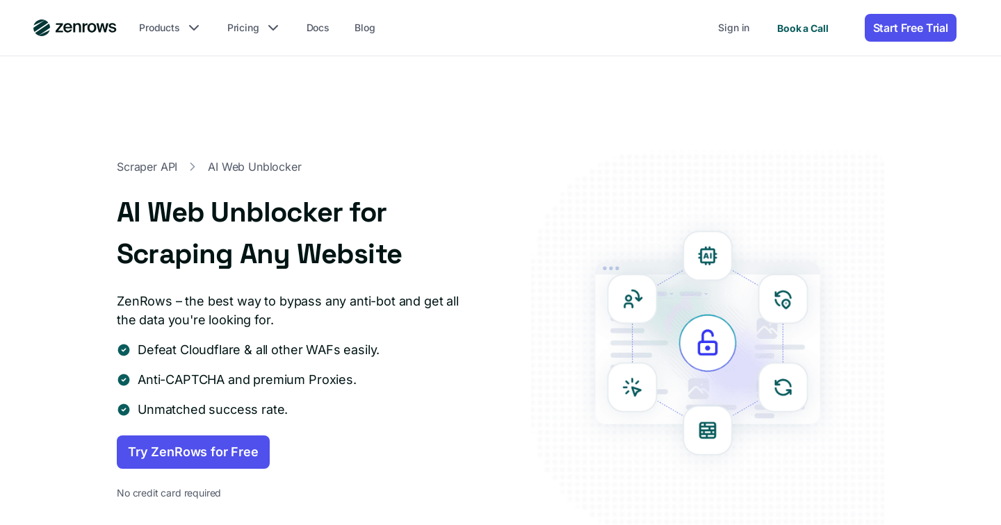 AI Web Unblocker - ZenRows